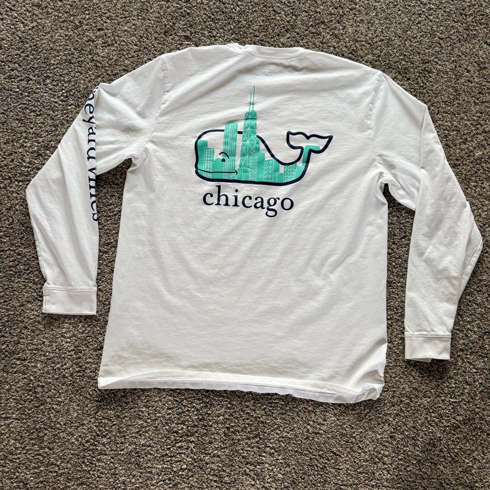 Vineyard Vines Chicago White Long Sleeve Tee - Picture 5 of 6